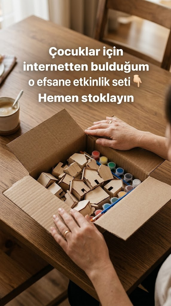Koreamind - Boyanabilir Mini Ahşap Ev Seti – Eğitici Etkinlik ve Dekor Oyunu
